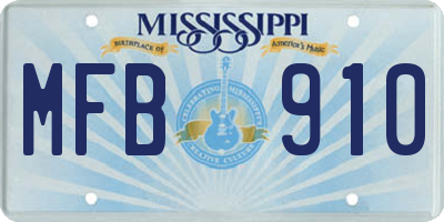 MS license plate MFB910