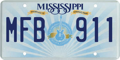 MS license plate MFB911