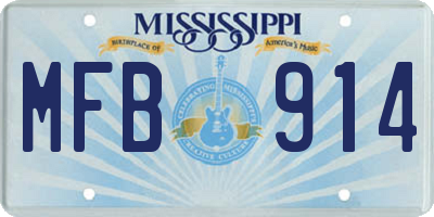MS license plate MFB914
