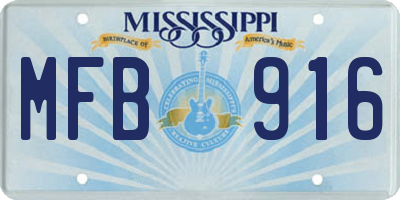 MS license plate MFB916