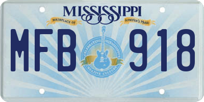 MS license plate MFB918