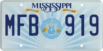 MS license plate MFB919