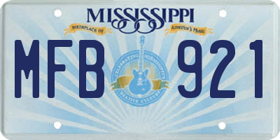 MS license plate MFB921