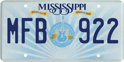 MS license plate MFB922