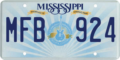 MS license plate MFB924