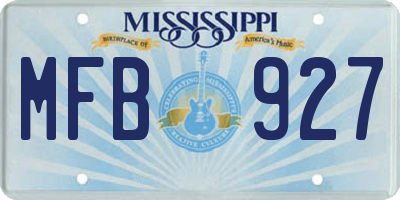 MS license plate MFB927