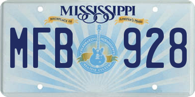 MS license plate MFB928