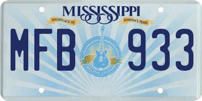 MS license plate MFB933