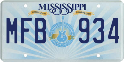MS license plate MFB934
