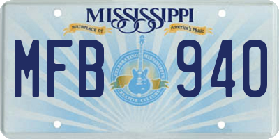 MS license plate MFB940