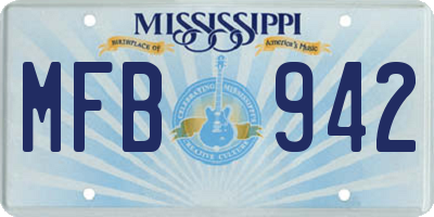 MS license plate MFB942