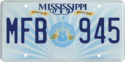 MS license plate MFB945