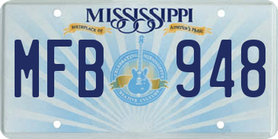 MS license plate MFB948