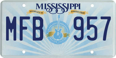 MS license plate MFB957