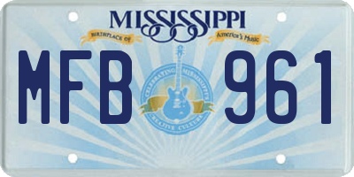 MS license plate MFB961
