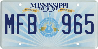 MS license plate MFB965