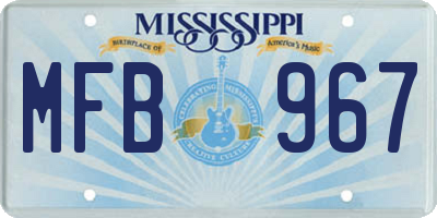 MS license plate MFB967