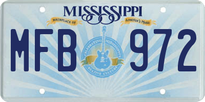 MS license plate MFB972