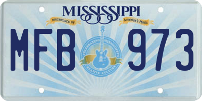 MS license plate MFB973