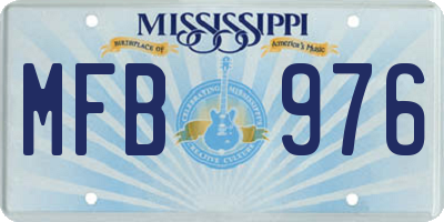 MS license plate MFB976