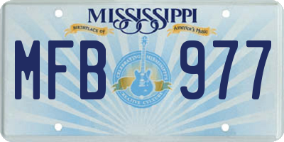 MS license plate MFB977