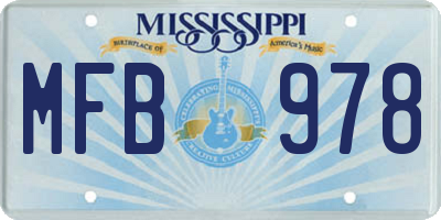 MS license plate MFB978
