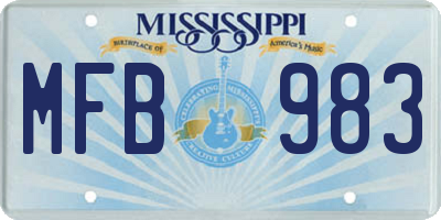 MS license plate MFB983
