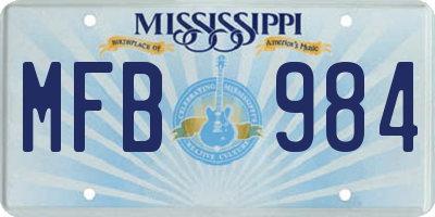 MS license plate MFB984