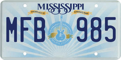 MS license plate MFB985