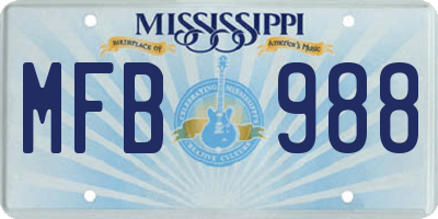 MS license plate MFB988