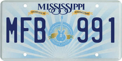 MS license plate MFB991