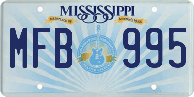 MS license plate MFB995