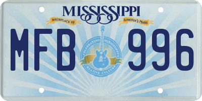 MS license plate MFB996