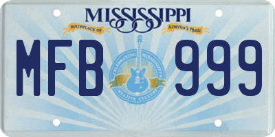 MS license plate MFB999