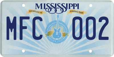 MS license plate MFC002