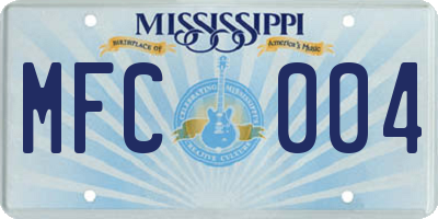 MS license plate MFC004