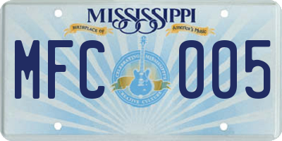 MS license plate MFC005