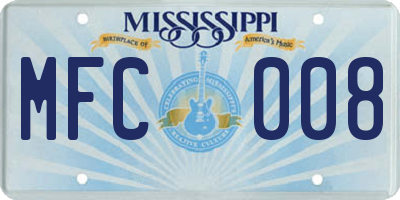 MS license plate MFC008