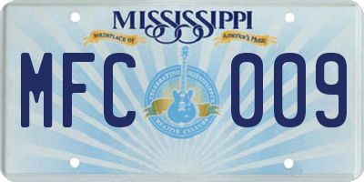 MS license plate MFC009