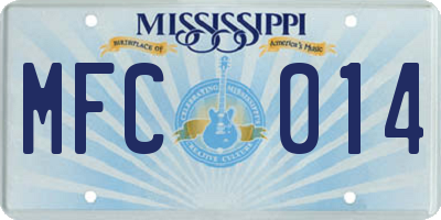 MS license plate MFC014
