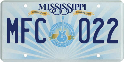 MS license plate MFC022