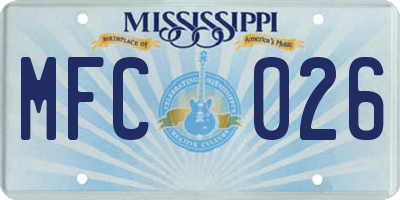 MS license plate MFC026