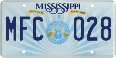MS license plate MFC028