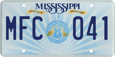 MS license plate MFC041