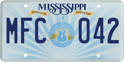 MS license plate MFC042
