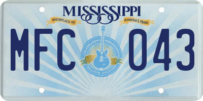 MS license plate MFC043