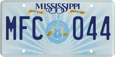 MS license plate MFC044