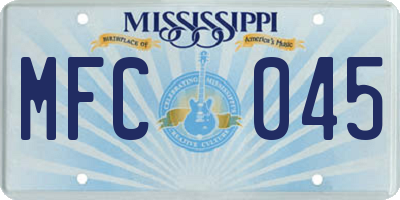 MS license plate MFC045