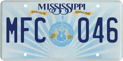 MS license plate MFC046