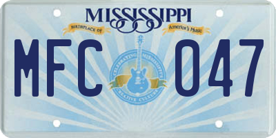 MS license plate MFC047
